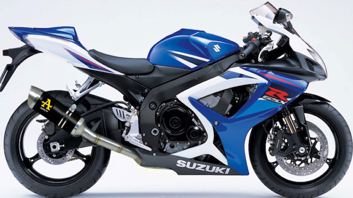 ARROW 71334MI+71702AON Suzuki GSXR600 IE (06/07) Full Exhaust System "Competition Evo Thunder" (racing; dark aluminum) – Accessories in the 2WheelsHero Motorcycle Aftermarket Accessories and Parts Online Shop