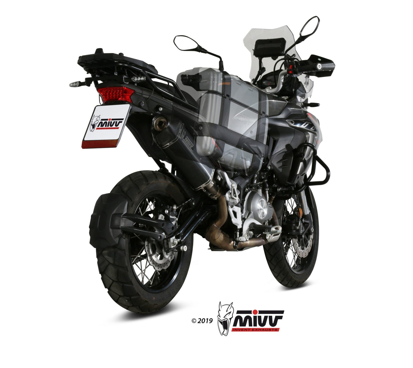 MIVV E.004 Benelli TRK 502X (2018+) Slip-on Exhaust "Speed Edge" (black; approved) – Accessories in the 2WheelsHero Motorcycle Aftermarket Accessories and Parts Online Shop