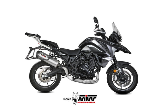 MIVV E.012 Benelli TRK 702/X (2023+) Slip-on Exhaust "Oval" (steel + carbon cap; approved) – Accessories in the 2WheelsHero Motorcycle Aftermarket Accessories and Parts Online Shop