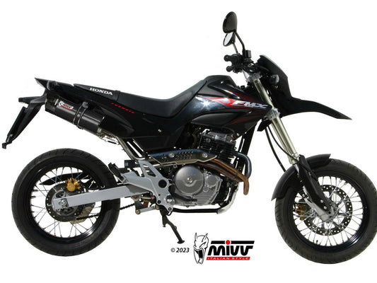 MIVV H.034 HONDA FMX 650 ( 2005 - 06 ) Dual Slip on Exhaust "GP" (black + carbon cap; approved) – Accessories in the 2WheelsHero Motorcycle Aftermarket Accessories and Parts Online Shop