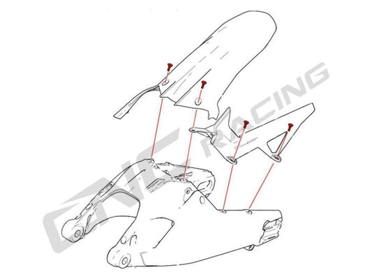 KV311 - CNC RACING Ducati Multistrada V2 / 950 / Enduro (16/24) Rear Mudguard Screws – Accessories in the Motoraider Motorcycle Aftermarket Accessories and Parts Online Shop