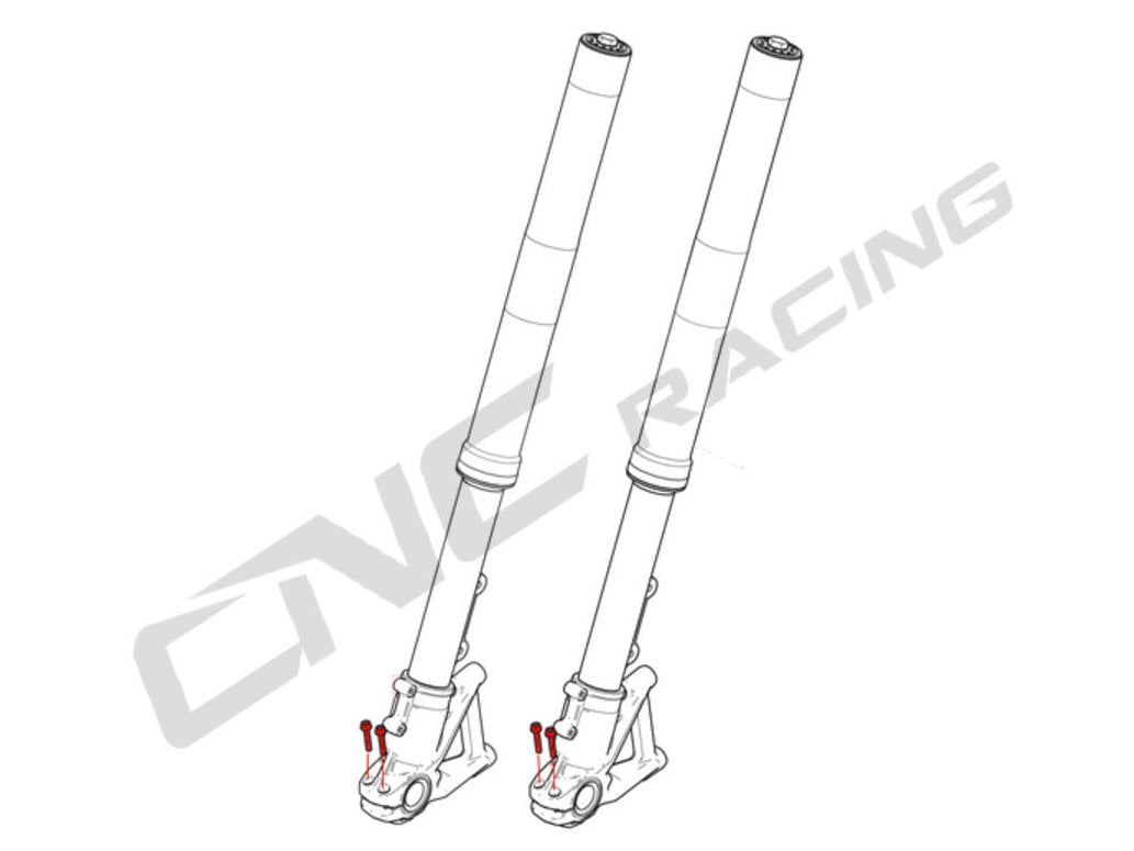 KV371X - CNC RACING Ducati Titanium Front Axle Clamp Bolts (M6x25) – Accessories in the Motoraider Motorcycle Aftermarket Accessories and Parts Online Shop