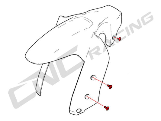 KV416 - CNC RACING Ducati Multistrada V2/950/Enduro Front Mudguard Screws – Accessories in the Motoraider Motorcycle Aftermarket Accessories and Parts Online Shop