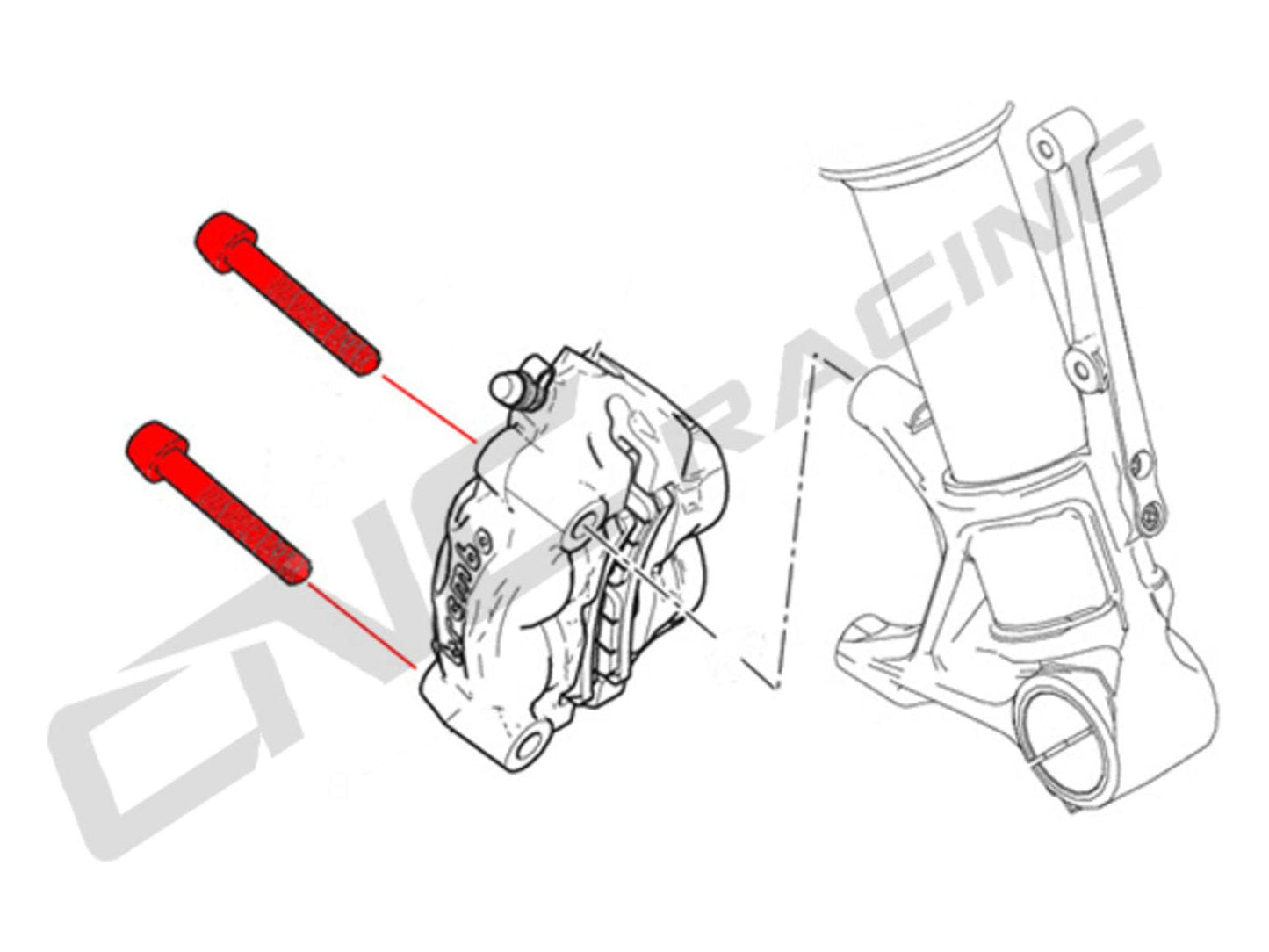 KV436X - CNC RACING Ducati / Aprilia Titanium Brembo Front Brake Caliper Bolts (M10x1.25x55) – Accessories in the Motoraider Motorcycle Aftermarket Accessories and Parts Online Shop