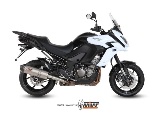 MIVV K.040 KAWASAKI VERSYS 1000 ( 2015 / 18 ) Slip-on Exhaust "Oval" (titanium + carbon cap; approved) – Accessories in the 2WheelsHero Motorcycle Aftermarket Accessories and Parts Online Shop