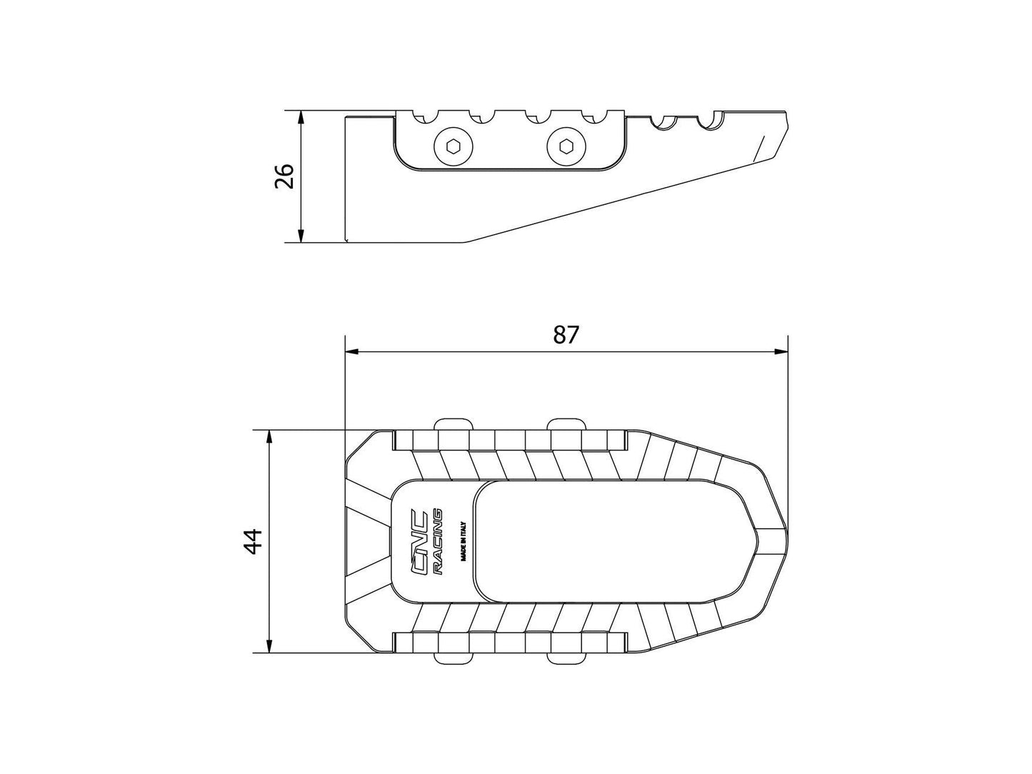 PEP05 - CNC RACING Ducati / MV Agusta Footpegs "Touring" (passenger) – Accessories in the Motoraider Motorcycle Aftermarket Accessories and Parts Online Shop