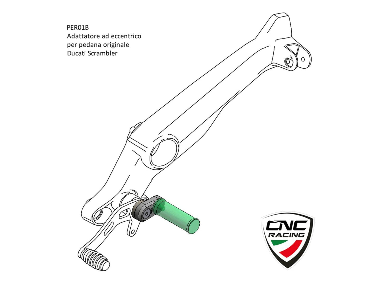 PER01 - CNC RACING Ducati Scrambler / Monster 797 Pilot Eccentric Footpegs Adjustable Supports Kit – Accessories in the Motoraider Motorcycle Aftermarket Accessories and Parts Online Shop