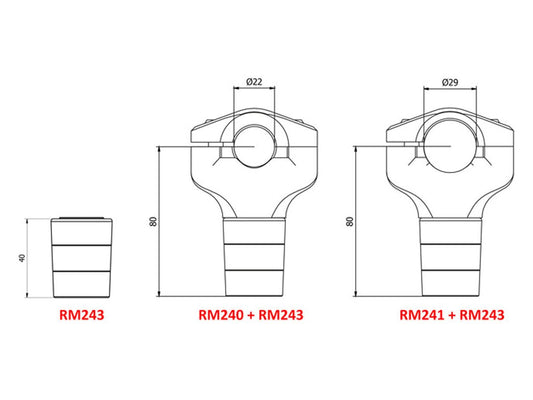 RM243 - CNC RACING Ducati Monster / Hypermotard Handlebar Riser Upper (H 40 mm) – Accessories in the Motoraider Motorcycle Aftermarket Accessories and Parts Online Shop