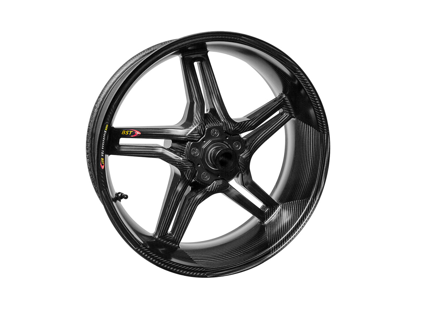 BST MV Agusta Brutale 1078 / 990R (10/11) Carbon Wheel "Rapid TEK" (offset rear, 5 slanted spokes, black hubs) – Accessories in the Motoraider Motorcycle Aftermarket Accessories and Parts Online Shop