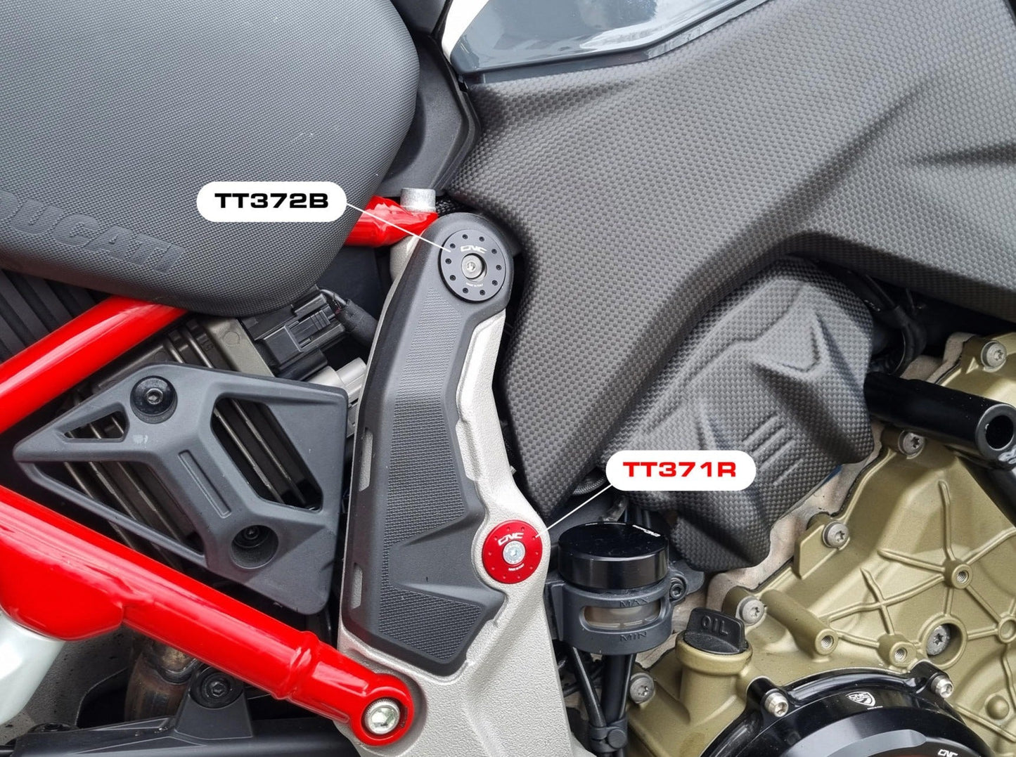 TT372 - CNC RACING Ducati Multistrada V4 (2021+) Frame Plugs (sloping holes set) – Accessories in the Motoraider Motorcycle Aftermarket Accessories and Parts Online Shop