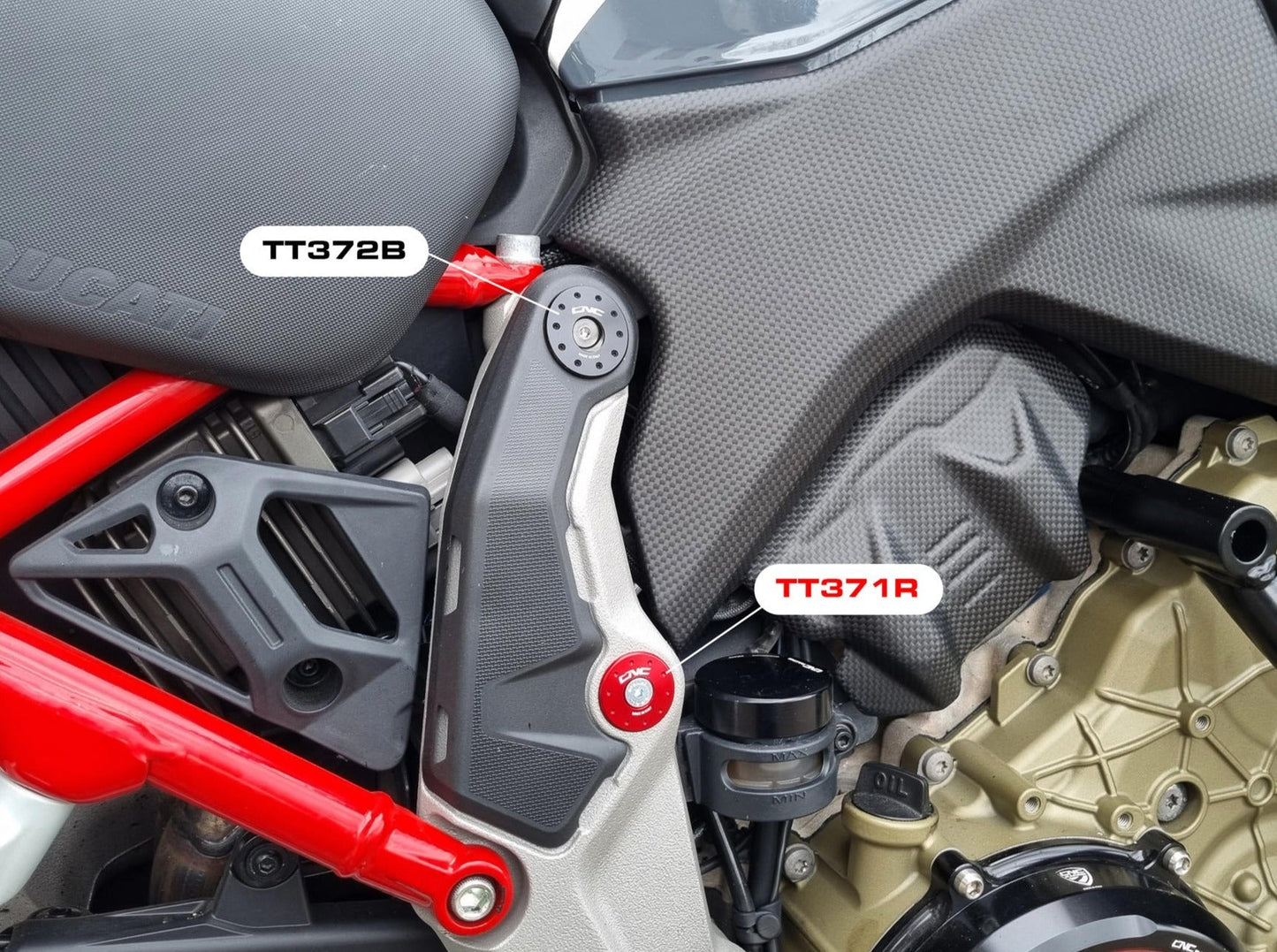 TT371 - CNC RACING Ducati Multistrada V4 (2021+) Frame Plugs (small holes set) – Accessories in the Motoraider Motorcycle Aftermarket Accessories and Parts Online Shop