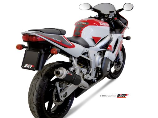MIVV Y.003 YAMAHA YZF 600 R6 (1999 - 2002) SLIP-ON Exhaust "GP" (Black; approved) – Accessories in the 2WheelsHero Motorcycle Aftermarket Accessories and Parts Online Shop