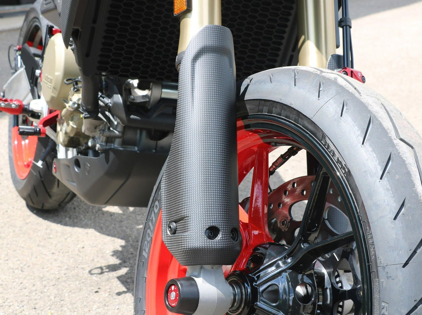 ZA268 - CNC RACING Ducati Hypermotard 698 Mono (2024+) Carbon Fork Legs Protectors – Accessories in the Motoraider Motorcycle Aftermarket Accessories and Parts Online Shop