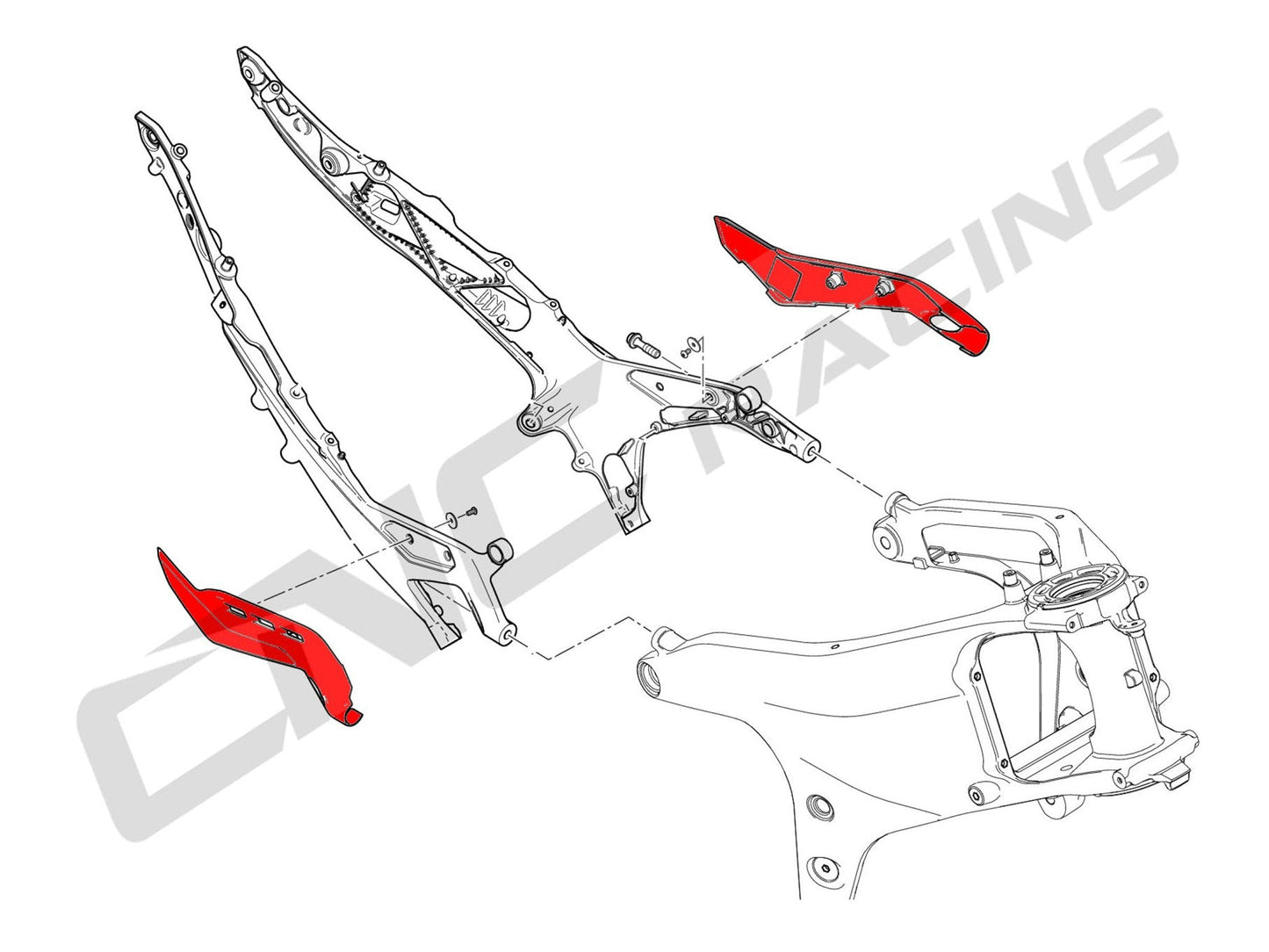 ZA863 - CNC RACING Ducati Panigale V4 (18/24) Carbon Rear Subframe Covers (under seat) – Accessories in the Motoraider Motorcycle Aftermarket Accessories and Parts Online Shop