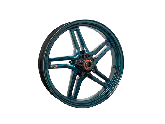 BST MV Agusta F4 (00/08) Carbon Wheel "Rapid TEK" (front, 5 slanted spokes, black hubs) – Accessories in the Motoraider Motorcycle Aftermarket Accessories and Parts Online Shop
