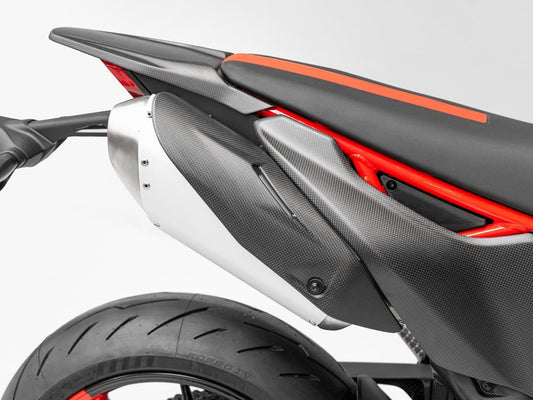 CRB162 - DUCABIKE Ducati Hypermotard 698 Mono (2024+) Carbon Exhaust Top Guards – Accessories in the Motoraider Motorcycle Aftermarket Accessories and Parts Online Shop