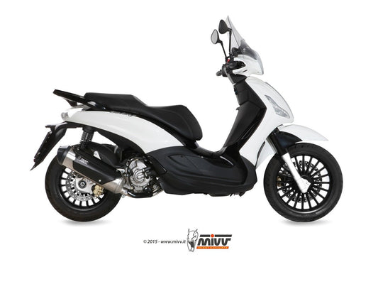 MIVV C.PG.0019 PIAGGIO BEVERLY 125 ( 2014 / 16 ) Full System(Kat) Exhaust "Urban" (stainless steel; approved) – Accessories in the 2WheelsHero Motorcycle Aftermarket Accessories and Parts Online Shop