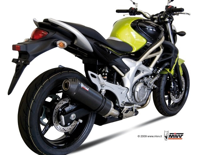 MIVV S.035 SUZUKI Gladius ( 2009 / 15 ) Slip-on Exhaust "Oval" (carbon + cap; approved) – Accessories in the 2WheelsHero Motorcycle Aftermarket Accessories and Parts Online Shop
