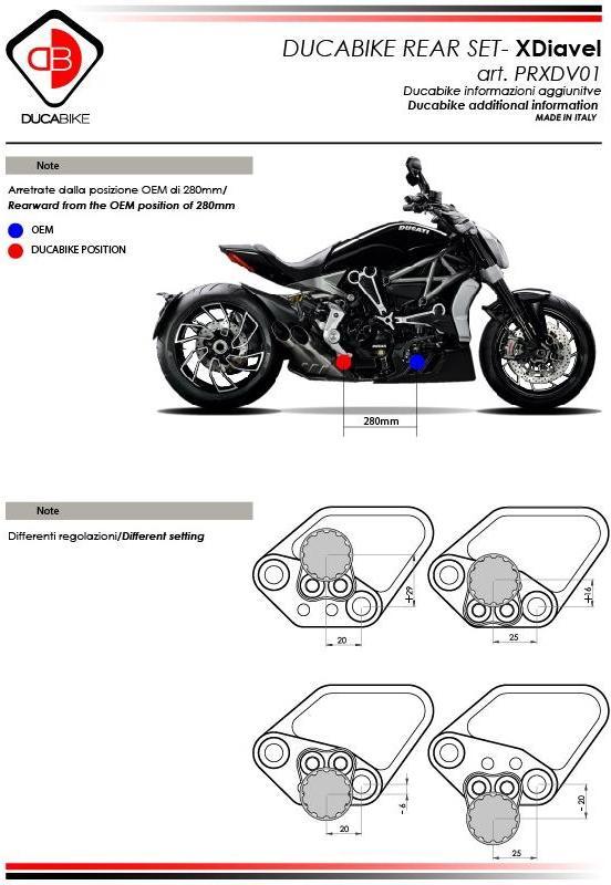 PRXDV01 - DUCABIKE Ducati XDiavel Adjustable Rearset – Accessories in the Motoraider Motorcycle Aftermarket Accessories and Parts Online Shop