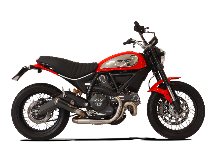 HP CORSE Ducati Scrambler 800 (2015+) Slip-on Exhaust "GP-07 Black" (EU homologated; with wire mesh) – Accessories in the 2WheelsHero Motorcycle Aftermarket Accessories and Parts Online Shop