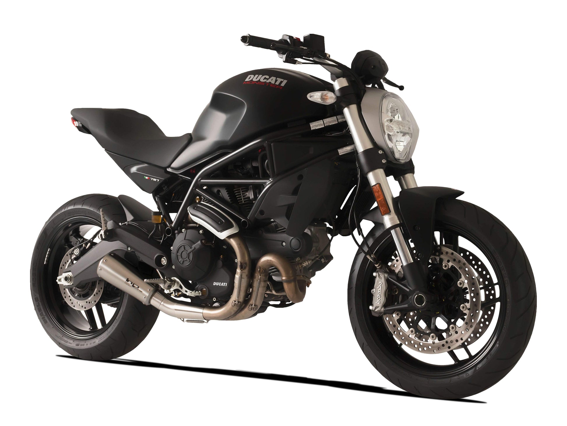 HP CORSE Ducati Monster 797 Slip-on Exhaust "GP-07 Satin Short" (racing; with wire mesh) – Accessories in the 2WheelsHero Motorcycle Aftermarket Accessories and Parts Online Shop