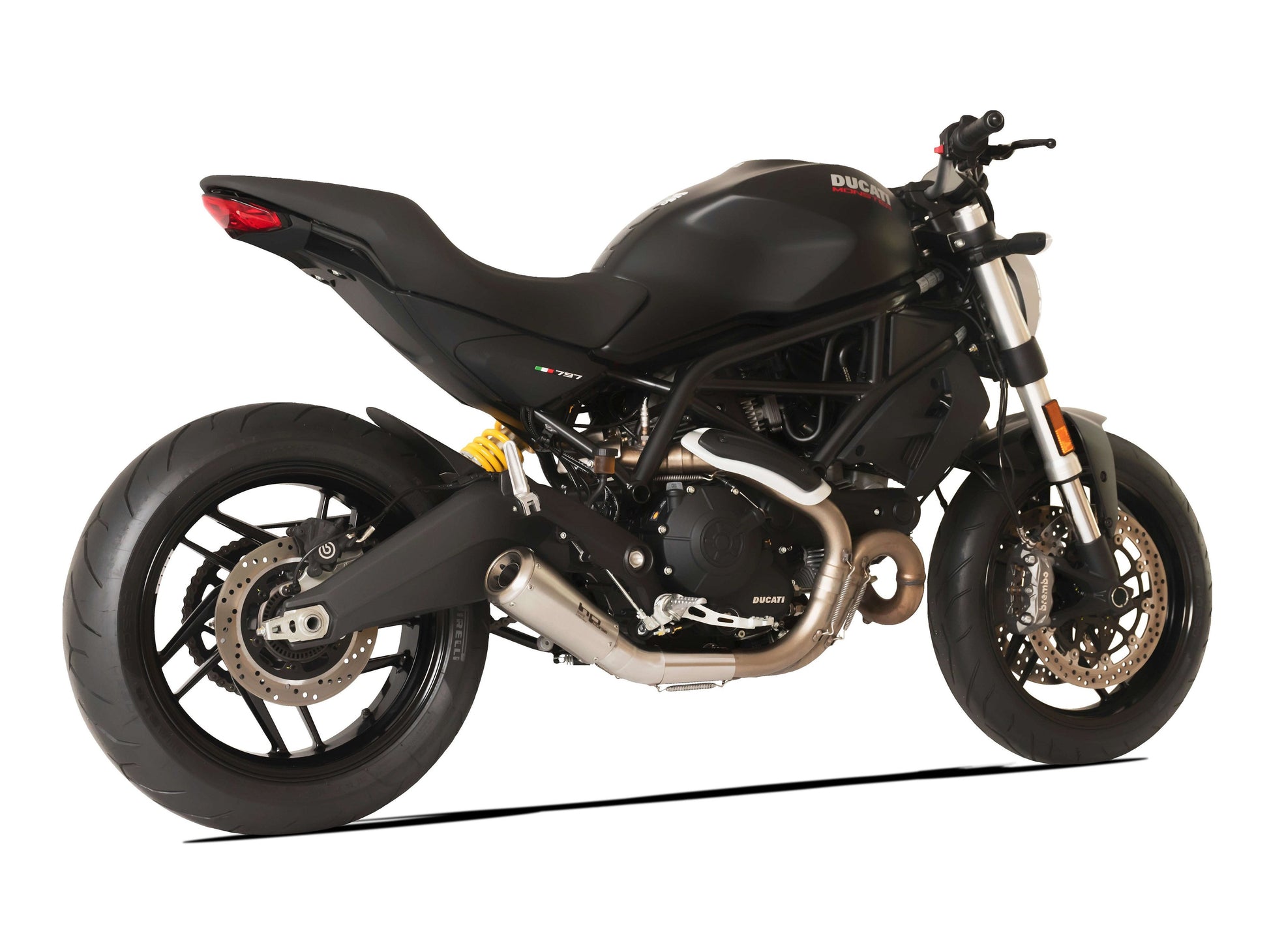 HP CORSE Ducati Monster 797 Slip-on Exhaust "GP-07 Satin Short" (racing; with aluminum ring) – Accessories in the 2WheelsHero Motorcycle Aftermarket Accessories and Parts Online Shop