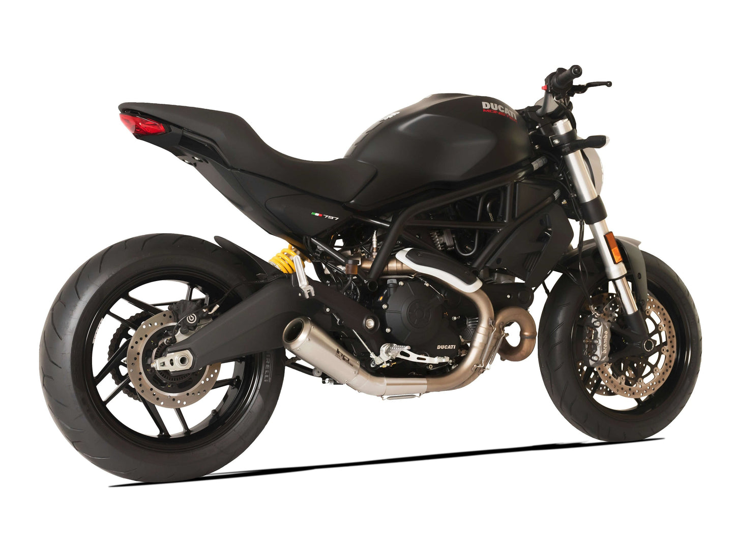 HP CORSE Ducati Monster 797 Slip-on Exhaust "GP-07 Satin Short" (racing; with aluminum ring) – Accessories in the 2WheelsHero Motorcycle Aftermarket Accessories and Parts Online Shop