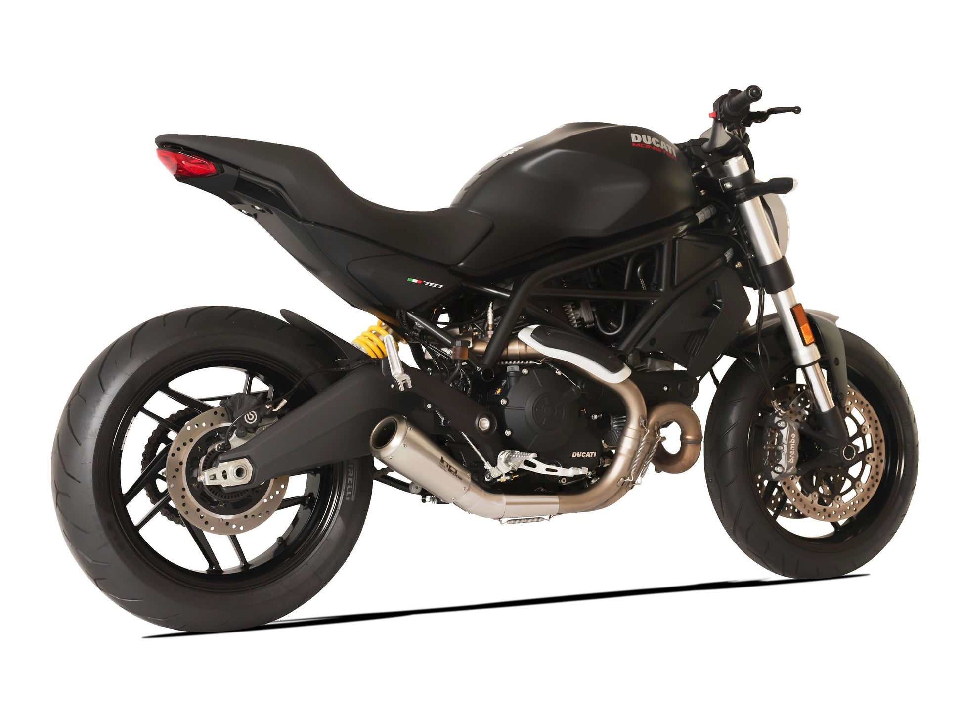 HP CORSE Ducati Monster 797 Slip-on Exhaust "GP-07 Satin Short" (racing; with aluminum ring) – Accessories in the 2WheelsHero Motorcycle Aftermarket Accessories and Parts Online Shop