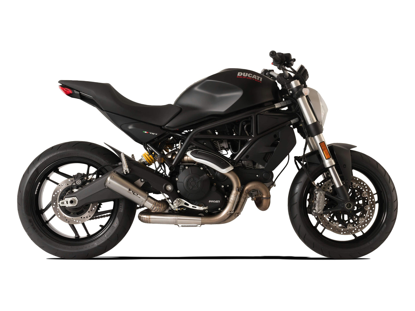 HP CORSE Ducati Monster 797 Slip-on Exhaust "GP-07 Satin" (racing; with aluminum ring) – Accessories in the 2WheelsHero Motorcycle Aftermarket Accessories and Parts Online Shop