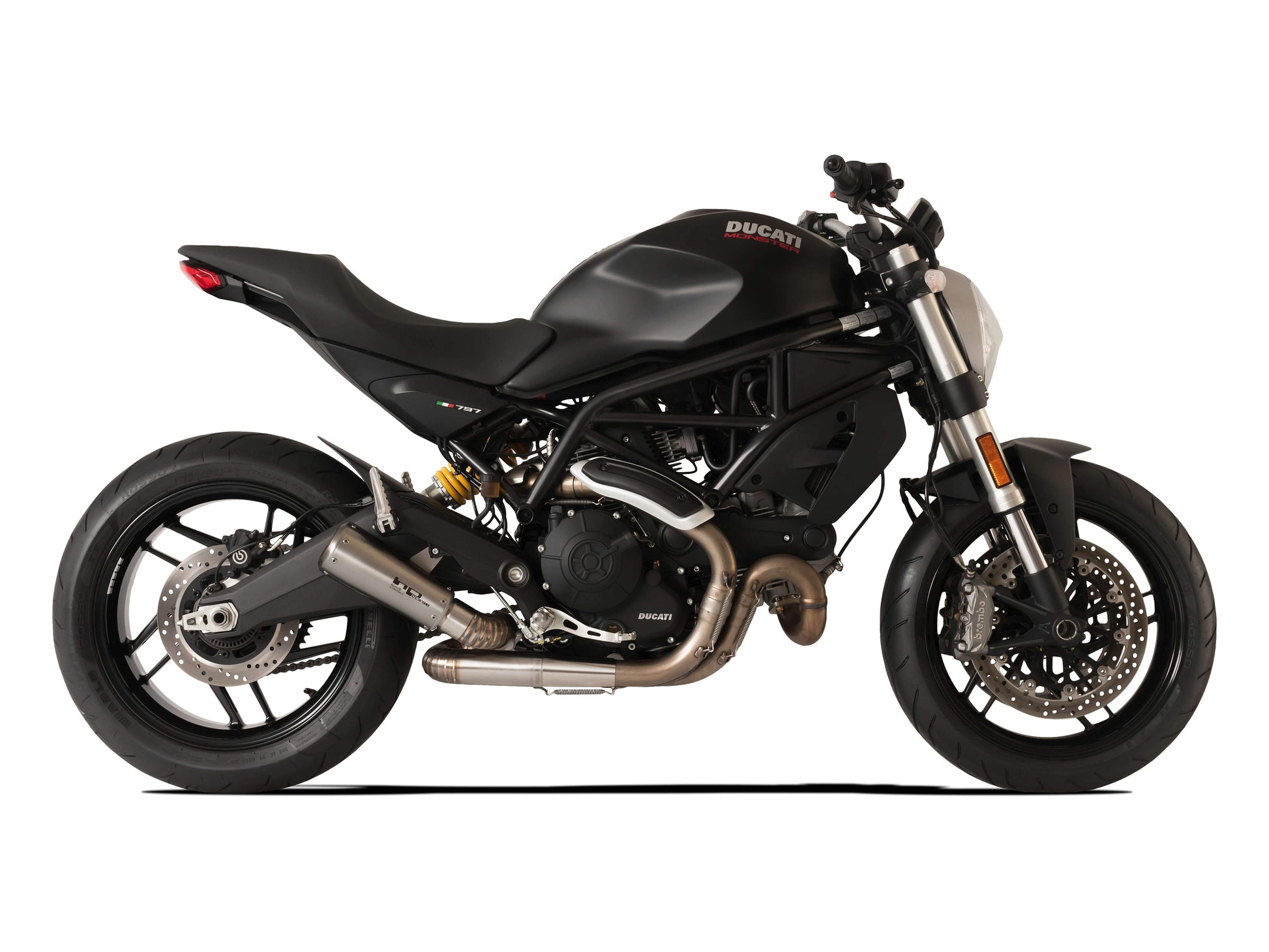 HP CORSE Ducati Monster 797 Slip-on Exhaust "GP-07 Satin" (racing; with aluminum ring) – Accessories in the 2WheelsHero Motorcycle Aftermarket Accessories and Parts Online Shop