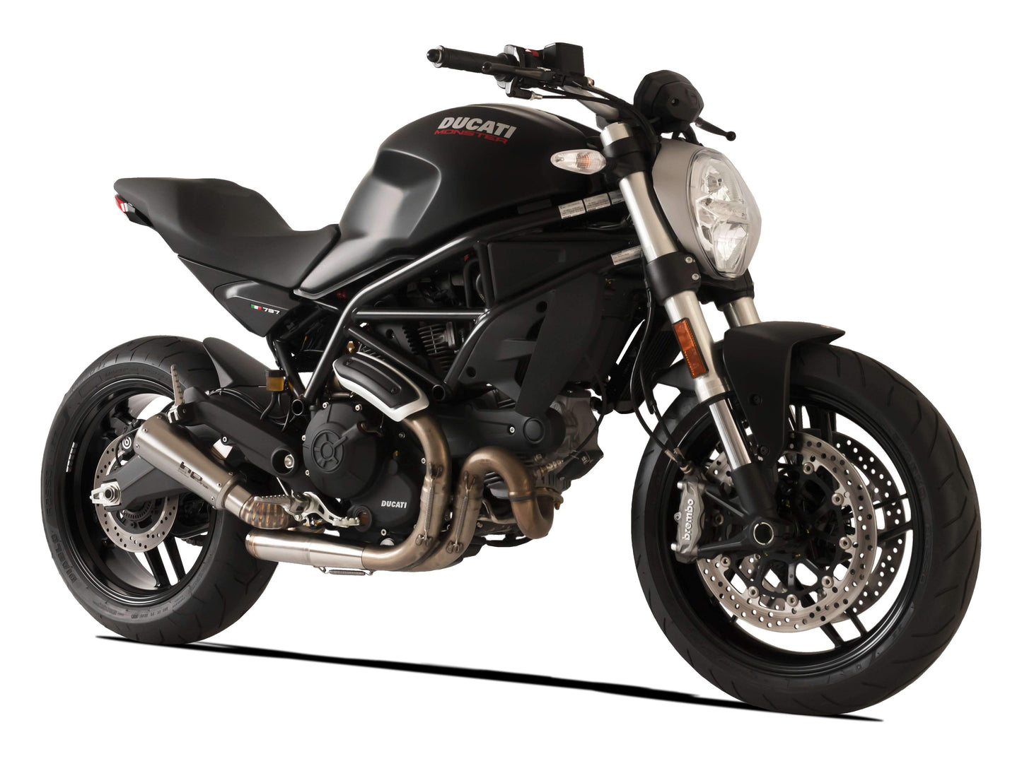 HP CORSE Ducati Monster 797 Slip-on Exhaust "GP-07 Satin" (racing; with wire mesh) – Accessories in the 2WheelsHero Motorcycle Aftermarket Accessories and Parts Online Shop