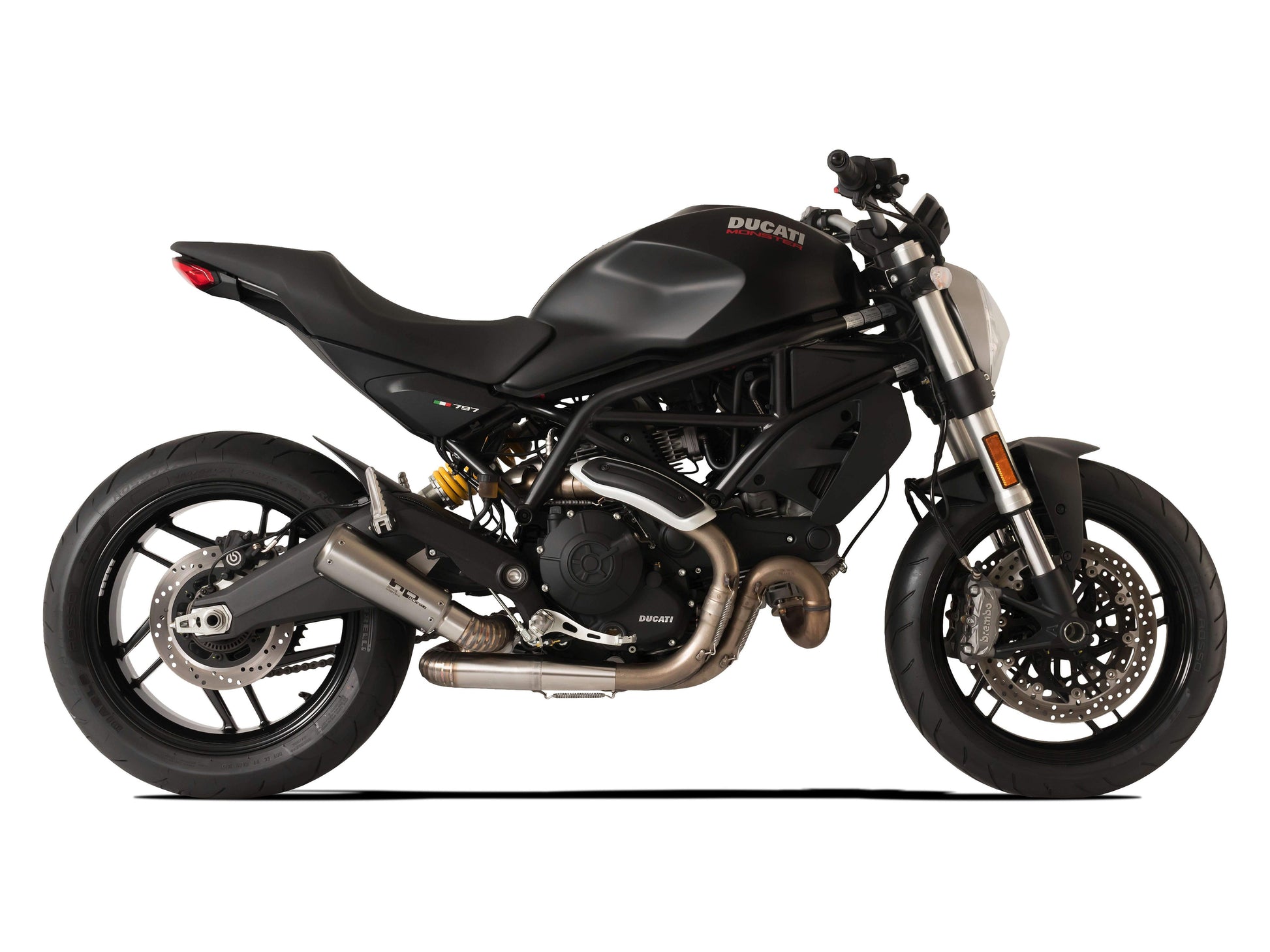 HP CORSE Ducati Monster 797 Slip-on Exhaust "GP-07 Satin" (racing; with wire mesh) – Accessories in the 2WheelsHero Motorcycle Aftermarket Accessories and Parts Online Shop