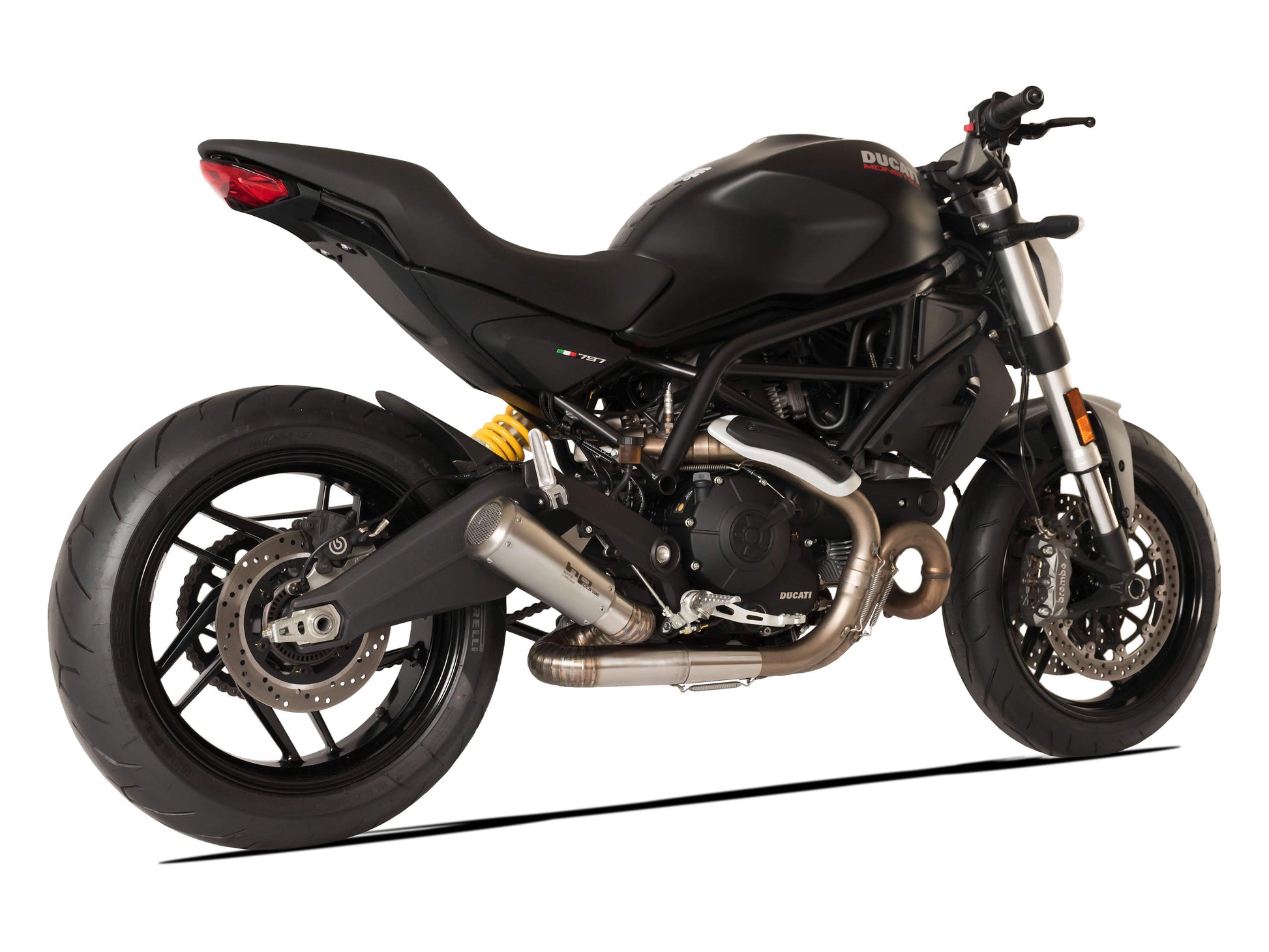 HP CORSE Ducati Monster 797 Slip-on Exhaust "GP-07 Satin" (racing; with wire mesh) – Accessories in the 2WheelsHero Motorcycle Aftermarket Accessories and Parts Online Shop