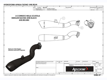HP CORSE Aprilia Tuono V4 (11/14) Slip-on Exhaust "Hydroform Black" (EU homologated) – Accessories in the 2WheelsHero Motorcycle Aftermarket Accessories and Parts Online Shop
