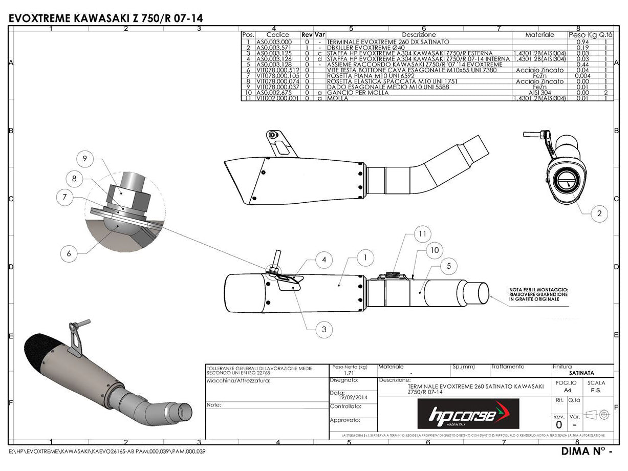 HP CORSE Kawasaki Z750 (07/12) Slip-on Exhaust "Evoxtreme Satin" (racing only) – Accessories in the 2WheelsHero Motorcycle Aftermarket Accessories and Parts Online Shop