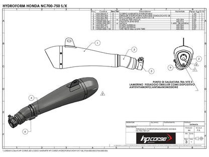 HP CORSE Honda NC700 / NC750 Slip-on Exhaust "Hydroform Satin" (racing only) – Accessories in the 2WheelsHero Motorcycle Aftermarket Accessories and Parts Online Shop