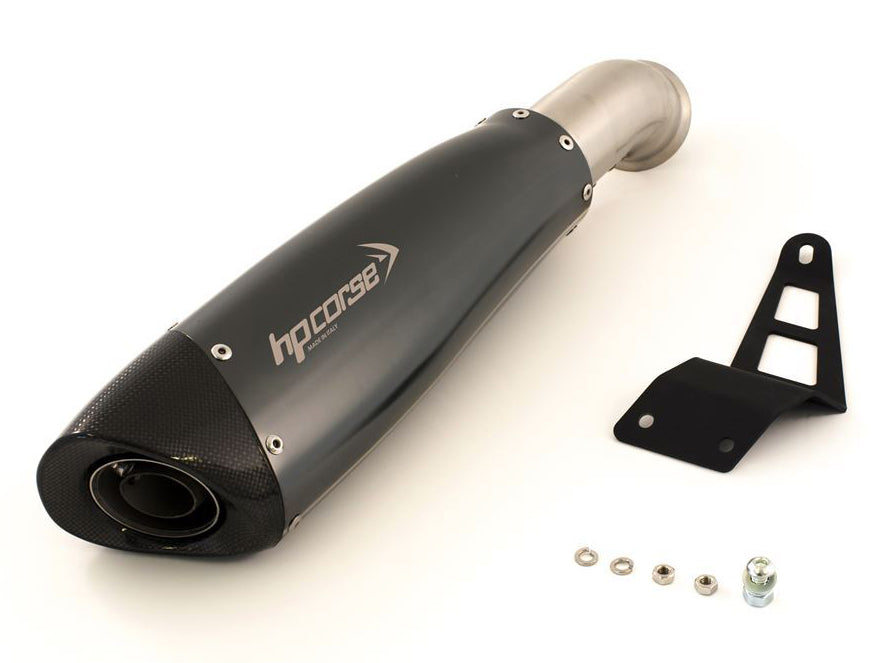 HP CORSE Ducati Hypermotard 821 Low Position Slip-on Exhaust "Evoxtreme 310 Black" (EU homologated) – Accessories in the 2WheelsHero Motorcycle Aftermarket Accessories and Parts Online Shop