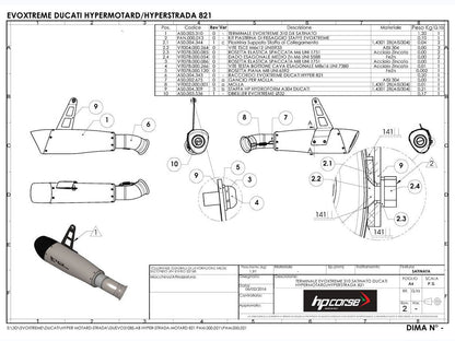 HP CORSE Ducati Hypermotard 821 Low Position Slip-on Exhaust "Evoxtreme 310 Satin" (EU homologated) – Accessories in the 2WheelsHero Motorcycle Aftermarket Accessories and Parts Online Shop