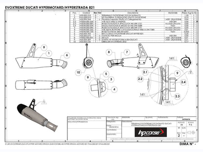 HP CORSE Ducati Hypermotard 821 Low Position Slip-on Exhaust "Evoxtreme 310 Black" (EU homologated) – Accessories in the 2WheelsHero Motorcycle Aftermarket Accessories and Parts Online Shop
