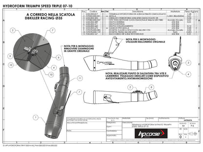 HP CORSE Triumph Speed Triple 1050 (08/10) Slip-on Exhaust "Hydroform Satin" (EU homologated) – Accessories in the 2WheelsHero Motorcycle Aftermarket Accessories and Parts Online Shop