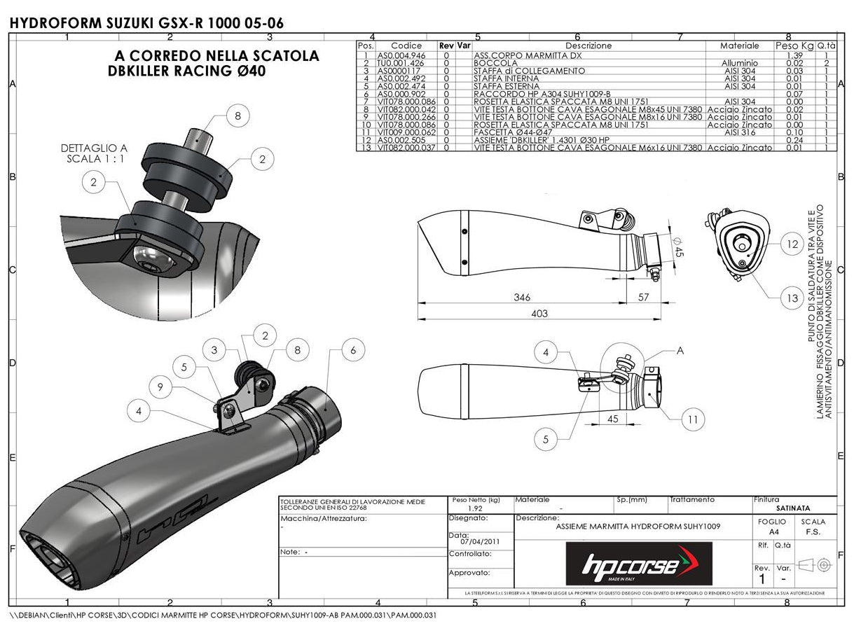 HP CORSE Suzuki GSX-R1000 (05/06) Slip-on Exhaust "Hydroform Satin" (EU homologated) – Accessories in the 2WheelsHero Motorcycle Aftermarket Accessories and Parts Online Shop