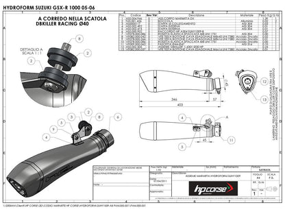 HP CORSE Suzuki GSX-R1000 (05/06) Slip-on Exhaust "Hydroform Satin" (EU homologated) – Accessories in the 2WheelsHero Motorcycle Aftermarket Accessories and Parts Online Shop