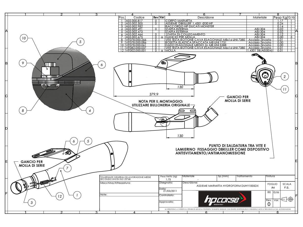 HP CORSE Ducati Monster 1100/796/696 Dual Slip-on Exhaust "Hydroform Black" (EU homologated) – Accessories in the 2WheelsHero Motorcycle Aftermarket Accessories and Parts Online Shop