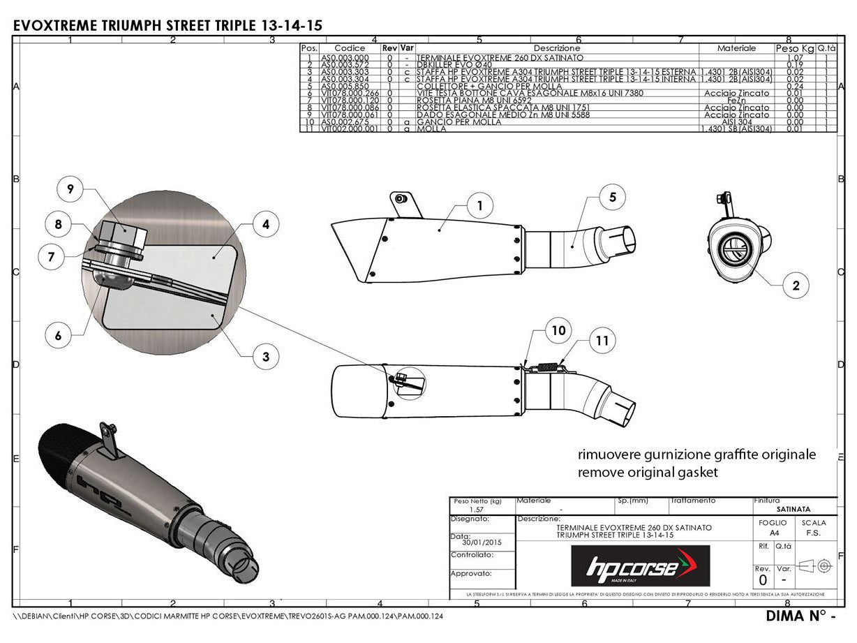HP CORSE Triumph Street Triple (13/16) Slip-on Exhaust "Evoxtreme Satin" (EU homologated) – Accessories in the 2WheelsHero Motorcycle Aftermarket Accessories and Parts Online Shop