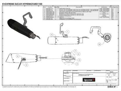 HP CORSE Ducati Hypermotard 1100 Slip-on Exhaust "Evoxtreme 310 Black" (EU homologated) – Accessories in the 2WheelsHero Motorcycle Aftermarket Accessories and Parts Online Shop