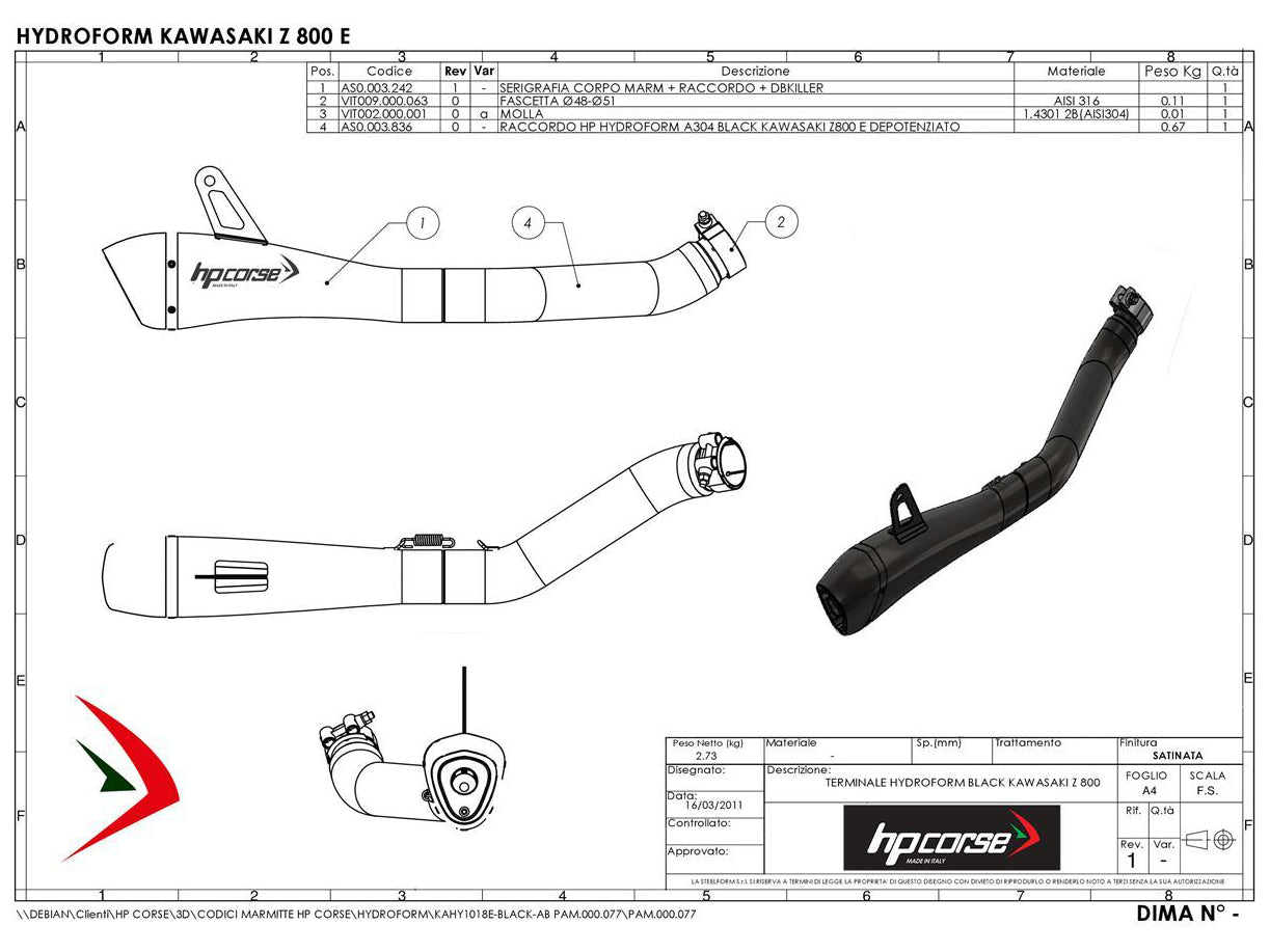 HP CORSE Kawasaki Z800/E Slip-on Exhaust "Hydroform Black" (EU homologated) – Accessories in the 2WheelsHero Motorcycle Aftermarket Accessories and Parts Online Shop