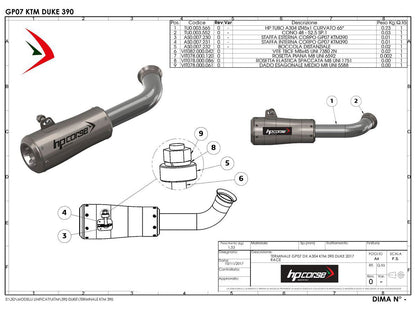 HP CORSE KTM 390 Duke (13/16) Slip-on Exhaust "GP-07 Satin with Wire Mesh" (racing) – Accessories in the 2WheelsHero Motorcycle Aftermarket Accessories and Parts Online Shop