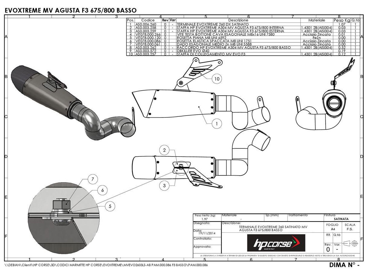 HP CORSE MV Agusta Rivale 800 Low Position Slip-on Exhaust "Evoxtreme 310 Satin" (EU homologated) – Accessories in the 2WheelsHero Motorcycle Aftermarket Accessories and Parts Online Shop