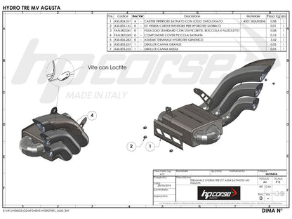 HP CORSE MV Agusta Brutale / Dragster 800 (16/18) Slip-on Exhaust "HydroTre Satin" (racing; with stainless steel cover) – Accessories in the 2WheelsHero Motorcycle Aftermarket Accessories and Parts Online Shop