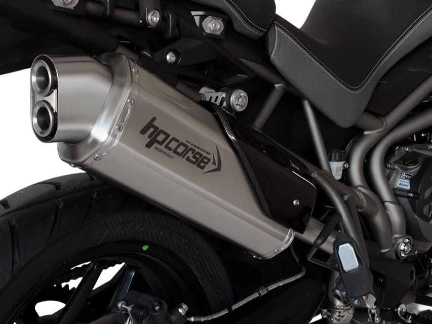 HP CORSE Triumph Tiger 800 (18/20) Slip-on Exhaust "4-Track R Titanium" (EU homologated) – Accessories in the 2WheelsHero Motorcycle Aftermarket Accessories and Parts Online Shop